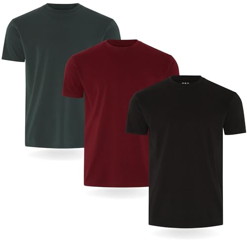 FM London Confezione da 3/5 Maglietta da Uomo - T-Shirt Premium con Design Leggermente Aderente - Maglietta Super Morbida Realizzata in Cotone 100%