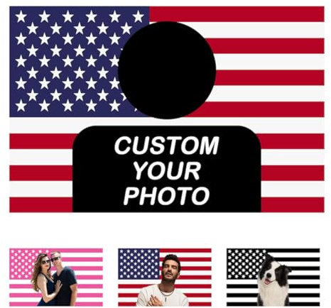 Personalisierte amerikanische Flagge – personalisierter Bild-Tapisserie für Wohnheim, individuelles Foto, rosa amerikanische Flagge, Wandteppich, Wohnheim-Wanddekoration, individuelles Geschenk, für