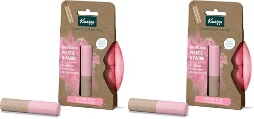 Kneipp Farbige Lippenpflege Natural Rosé, natürliche Pflege & Farbe für gepflegte getönte Lippen 35 g (Packung mit 2)