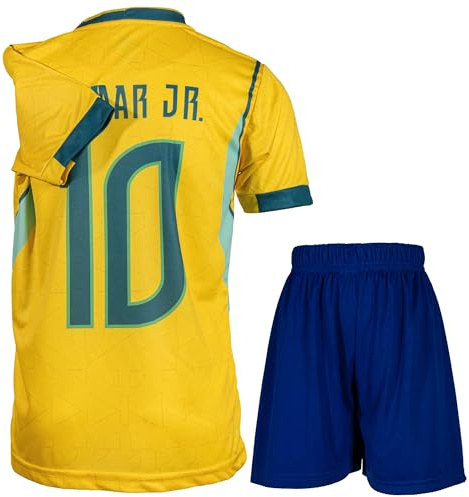 FRKN Trikot Brasilien Kinder Sonderausgabe Trikot mit Kurz, Fußball Trikot Set Jugendgrößen