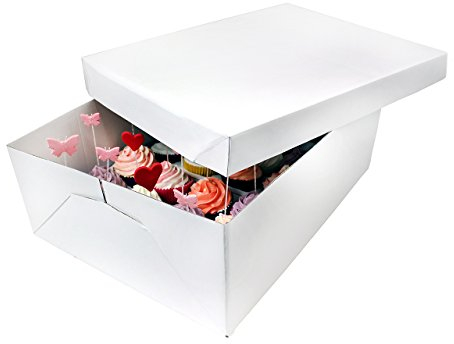 PME CBO908 Extra tief Cupcake Box für 24 Kuchen, 43 x 31 x 14 cm, Weiß