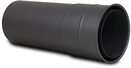 LANZZAS Rauchrohr Wandfutter/Mauermuffe mit 250 mm Rohrverlängerung - für den Durchmesser Ø 150 mm - Farbe: gussgrau