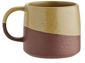 Madam Stoltz Große Tasse Becher mit Henkel Gelb Terracotta Porzellan Handarbeit Scandi Boho Ethno