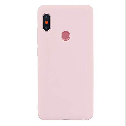 cuzz Funda para Xiaomi Redmi Note 6 Pro+(Protector de Pantalla de Vidrio Templado) Carcasa Silicona Suave Gel Rasguño y Resistente Teléfono Móvil Cover-Rosa Claro