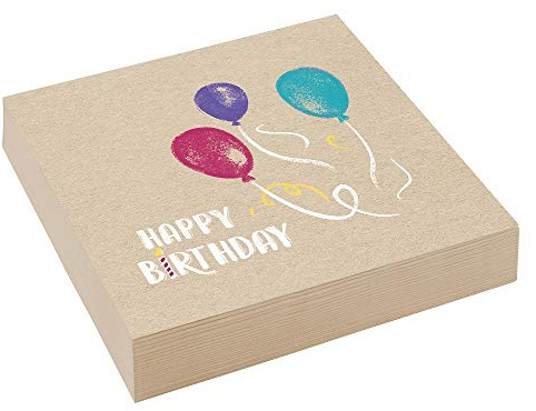 Amscan 9904392 - Servietten My Birthday Party, 20 Stück, 33 x 33 cm, Tisch-Dekoration, Party-Geschirr, Geburtstag, Motto-Party