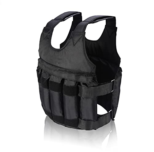 Gewicht Weste,Verstellbar Trainingsweste Training Gewicht Westen Fitnessweste mit 12 Beutel/Lastaufnahme max. 5 KG(Sand und Stahlplatte sind nicht enthalten)
