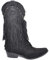 Stivali Donna camperos Texani Neri Scamosciati con Frange Lunghe e Borchie Western Moda al Polpaccio Mexico Cowboy (36 EU)