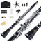 YANASON B-Klarinette, Bb für Anfänger, Studenten, Klarinette, Bb, vernickelt, 17 Tasten, für Schule, Band, Orchester, Erwachsene, Kinder, mit Hartschaum-Hülle, 2 x Fässer, 8 x Pads, Ständer,