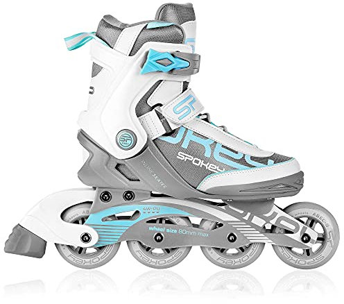 Spokey Prime PRO Inline Skates für Erwachsene bis max. Gewicht 100 kg | Alu-Schiene Kugellager ABEC-9 Carbon | PU RolleN 82 A Rollengröße: Ø 80 mm | anatomische Innensohle Heelock