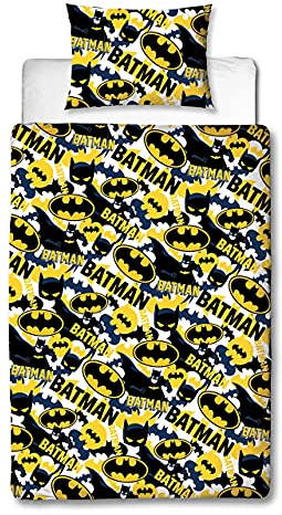 Batman Offizieller Bettbezug für Einzelbett, Camouflage-Design, wendbar, 2-seitiger Bettbezug, offizieller Merchandise-Artikel inklusive Kissenbezug