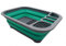 SAMMART 7.5L Collapsible Plastic Dish Drainer - Foldable Drying Rack Set - Portable Dinnerware Organizer - Space Saving Kitchen Storage Tray (1, Dunkelgrau/bläulich-grün (W/O Basisplatte))