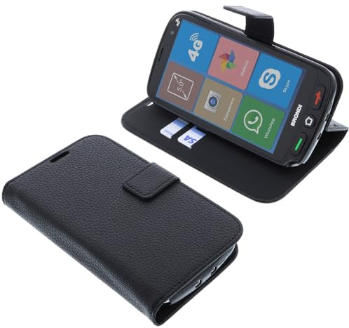 foto-kontor Custodia a Libro Compatibile con Brondi Amico Smartphone XS Nero Cover di Colore Nero