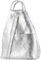 modamoda de - T180 - Damen Rucksack Tasche aus ital. Leder, Farbe:Silber-Metallic