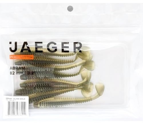 Jaeger Fishing Gummishads zum Raubfischangeln 8,2cm Abram, Farbe:Olive Gold