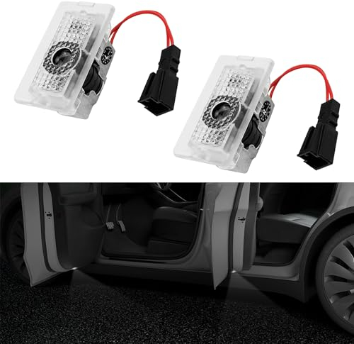 VIHIMAI Door Logo Projector Light Welcome Light Step Light for Tesla Model 3 Model Y Model S Model X Car Door Light Tesla Light Tesla Accessories, 2 PCS/PACK…