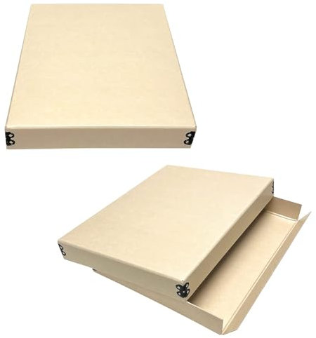 Lineco, Aufbewahrungsbox für Museums, 20,3 x 25,4 cm, mit abnehmbarem Deckel, säurefrei, mit Metallrand, schützt Langlebigkeit, speichert Fotos, Dokumente, Karten, Zeitschriften, Drucke, DIY, 2 Stück