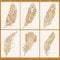 MWOOT 6 Stücke Mandala-Feder Schablone, Wiederverwendbare DIY Schablonen Vintage, Mandala Feather Painting Stencils für Scrapbooking, Boden, Wand, Stoff, Schablonen für Kinder (26x17.8cm)