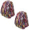 WISREMT 2er Pack glänzende Bunte Regenbogen Cheerleader Pompons mit Griff/Ring Cheerleading Squad temperamentvolle Pompons Halloween Cheerleader Uniform