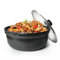 Ceramics Casserole Dish with Lid Oven Safe, 3 Quart Round Bakeware with Cover and Dual Handles Cookware (Glass lid)