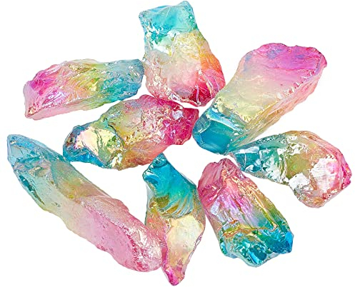 NBEADS 200g Piedra de Cuarzo Natural galvanizada, Cuentas de Cristal de Cuarzo Natural Nuggets de Piedra en Bruto de Cuarzo Adornos de Cristal para Pulsera Colgante Decoracion