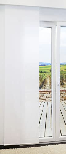 LYSEL Schiebevorhang Plain halbtransparent einfarbig in den Maßen 245 cm x 60 cm weiß/reinweiß