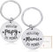 GEBETTER 2Pc Porte Clé Cadeau Grand Parent Porte Clef Idée Cadeau Personnalisé Anniversaire Noël Fête Grand Père Grande Mère Mamie Papy avec Carte Voeux Enveloppe