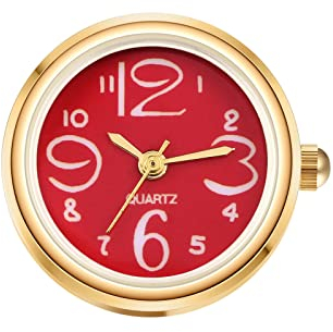JewelryWe Ringuhr Fingeruhr Damen Ultradünn Rund Analog Quarz Ring Uhr Verstellbar Fingerringuhr Uhrenring Gold Rot