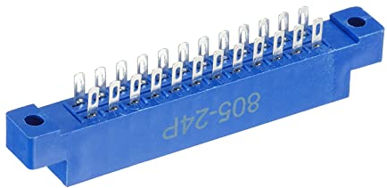 sourcing map Kartenkante Verbinder Blau Sockel 24 Stifte Lötöse 3.96mm Pitch für Leiterplatte Arcade