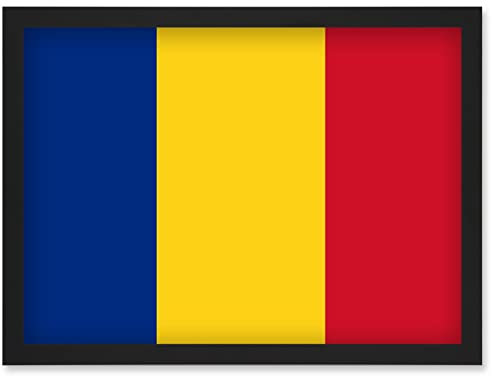 Artery8 Romania National Flag Patriotic Vexillology World Flags Country Region Poster Artwork Framed Wall Art Print A4
