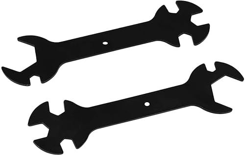 Tbkoly Open-Ended Spanner Wrench ratchet spanner,Garden Spanners 2pcs 5 in 1 Multifunction Wrench Adjustable Metal Flat Spanner for MK8 MK10 Nozzle 3D Printer Parts Tools Accessories(Black)
