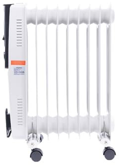 Marco Paul White 9 Fin Oil Filled Radiator CE Approved Electric Heater Standing Portable Heater with Adjustable Heat Control Space Heater Energy Efficient Small Compact Room Heater Home Office 2000w