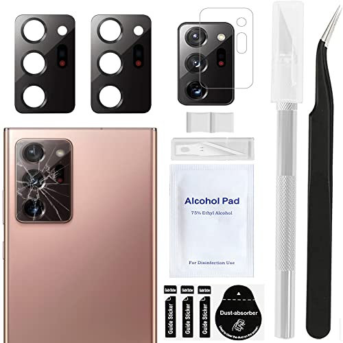 ZHUROUPU 2 Pezzi per Samsung Galaxy Note 20 Ultra Back Sostituzione Obiettivo Vetro Fotocamera Posteriore SM-N986 N985 6,9 Pollici con Protezione Obiettivo Fotocamera + Strumenti di Riparazione