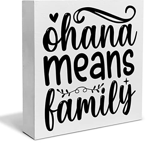 Dekoratives Holzschild mit Aufschrift Ohana Means Family, rustikales Regal oder Wanddisplay für Zuhause, Wohnzimmer, Schlafzimmer