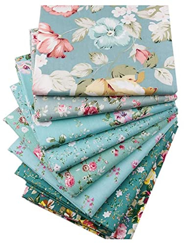 SHTGOI 8 Stück Baumwollstoff Set Patchwork Stoffpaket 50 x 50 cm Baumwolle Patchwork Stoffe Meterware Stoffreste Nähstoffe für DIY Handgefertigte Nähen Quilten Kleidung Vorhänge 2#
