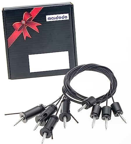 Hängende Aufhängung Befestigung Edelstahl Decke Drahtseil Seilaufhängung 2m x 1,5mm für LED Hängeleuchte Pendelleuchte Panel Lampe Befestigung (4 Stück Schwarz)
