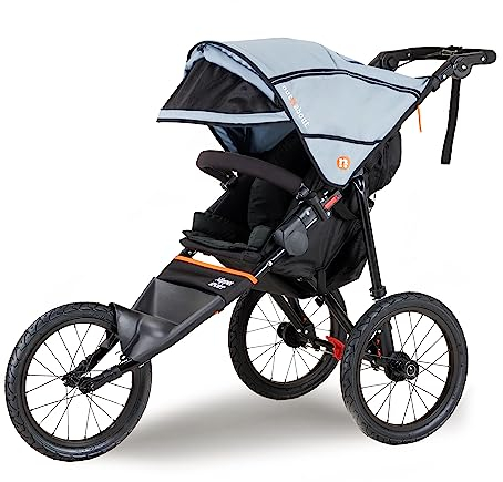 Out ‘n’ About Nipper Sport Stroller | Jogging Pushchair | 16” Air Wheels, Suspension For Bumpy Terrain | Sun Canopy, Up to 22 kg | Large Shopping Basket | Free Rain Cover | Lightweight | Rocksalt Grey