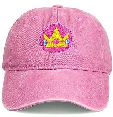 C-ZOFEK Baseballmütze mit Stickerei, pfirsichfarben, gewaschenes Denim, Magenta, verstellbar, für Damen, Pink, Einheitsgröße