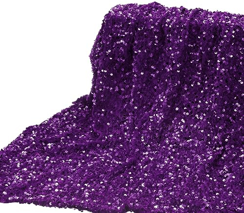 DMiotech Paillettenstoff Lila Samt Glitzernd Schillernd 4ft Breite | 1 Yard, Für DIY Nähen Tischdecke Hintergrund Kleidung Kleid
