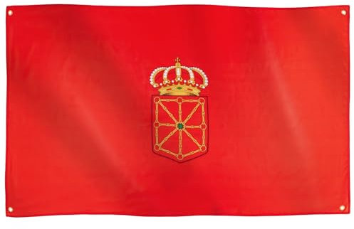 Runesol Bandiera del Regno di Navarra, 91x152cm, 3ft x 5ft, 4 Occhielli, Occhiello in Ogni Angolo, per Interno ed Esterno