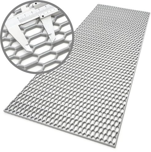 Grande griglia Racing Tuning 40 x 120 cm, in plastica ABS a nido d'ape in colori RAL (grigio RAL 9006)