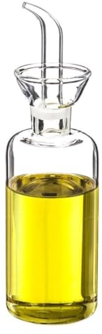 LEKE GO Aceitera de Cristal antigoteo cilindrica para Mesa Cocina 250 ml (Cilindrica 250 ml)