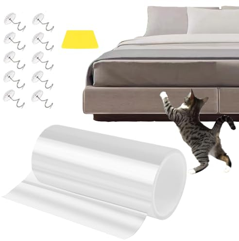 Kratzschutz Sofa Katze Tape, Katzen Kratzschutz, Anti Kratz Folie Selbstklebend Flexibler Schnitt für Fit Couch Tür Wand (20 * 500cm)