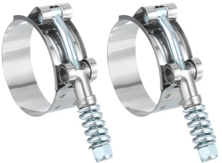 sourcing map T-Bolt Hose Clamps 2Pcs Working Range 48-54mm 201 Stainless Steel Bolt Intake Intercooler Clamps fo Intercooler Clamp Tube