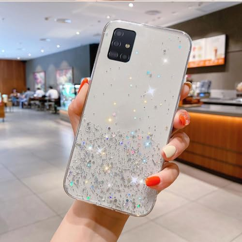 Glitzernder Transparenter Hülle Sternenhimmel Kompatibel mit Samsung Galaxy A71 4G Case TPU-Schutzabdeckung für Schlankes Anti-Stoß-Handyhülle