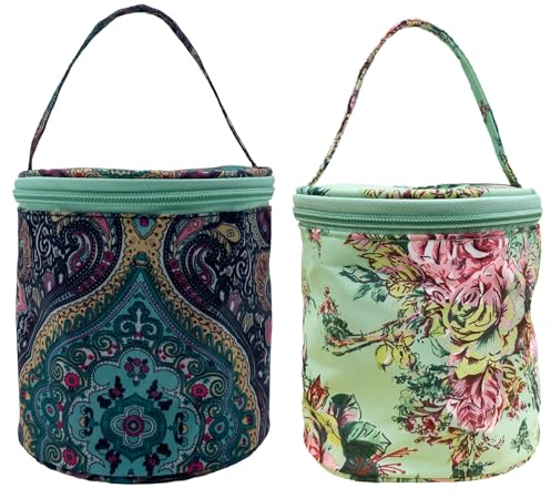 Mini Handarbeitstasche für Wolle Aufbewahrung Garn Tasche Garnaufbewahrung Runder Stricken Tasche Mini Garntaschefür kleine Projekte mit kleinen Öse 2 Stück