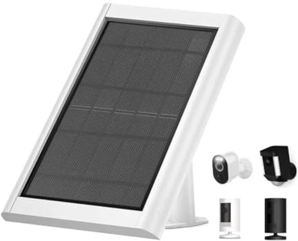 Zahala Battery Solar Panel for Ring Spotlight & Stick Up Outdoor Cam Battery, Portable Solar Charger Compatible with Ring Security Camera Battery Replacement (White)