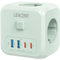 LENCENT 7 en 1 Cube Multiprise Multiple 4000W Prise Europe avec Interrupteur, 3 Prises AC, 2 USB-A et 2 Type-C, Prise Extension pour Bureau, Cuisine et Chambre, Vert