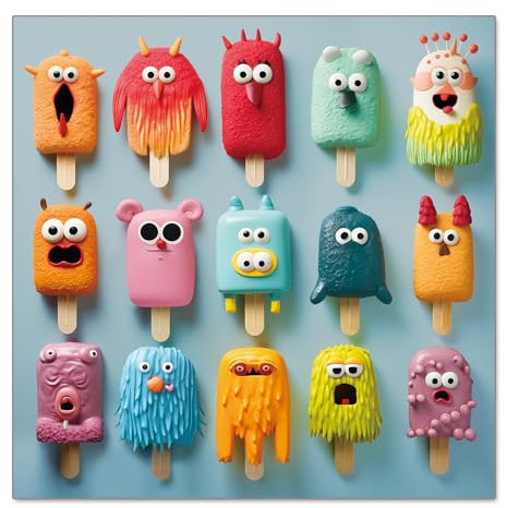 fishwisdom 500 Piece Jigsaw Puzzle Age 14+ for Adults and Teens and Kids Family Happy Time Gift Idea (Popsicle Monsters)
