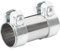 dentedeleao Exhaust Clamp, Universal Car Stainless Steel Exhaust Pipe Clamp, Car Exhaust Pipe Clamp, Double Clamp Pipe Connector 125 mm Length for Exhaust Muffler (Ø 50mm)