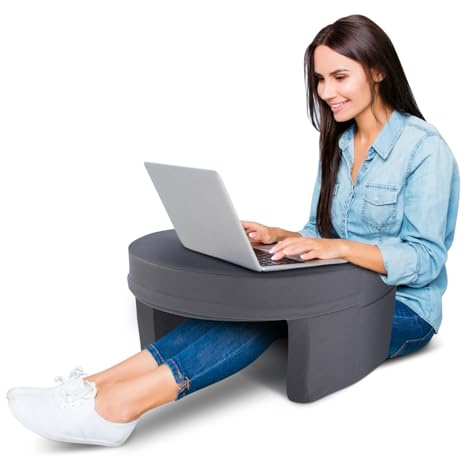 Schoßkissen, Schoß Schreibtischkissen für Bett, Großes Gaming Kissen für den Schoß, Weiches Laptop Armlehnenkissen mit Seitentasche Zum Arbeiten, Sofa, Bett, Couch
